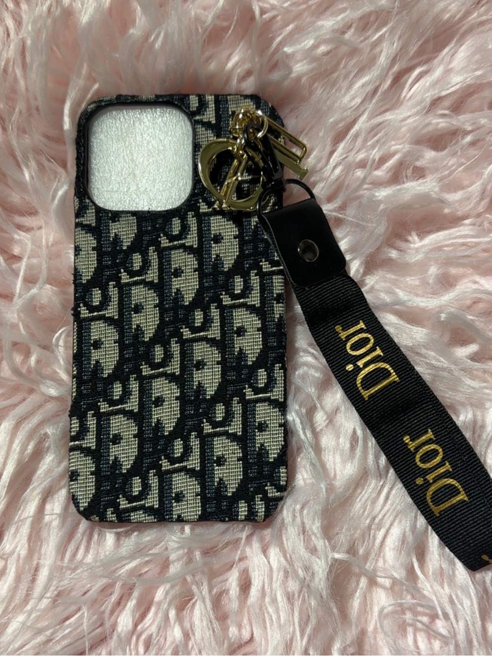CD Monogram Fabric Phone Case iPhone 16 ProMax